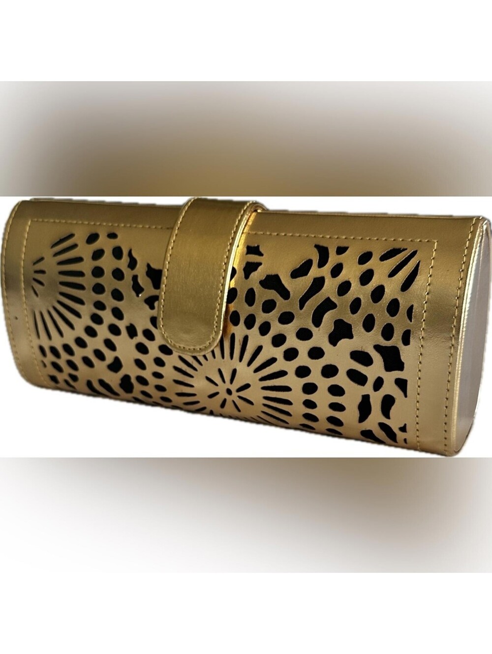 Estée Lauder Gold Laser Cut Clutch EUC
